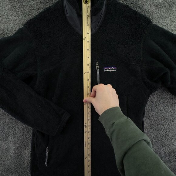 Patagonia Women Jacket Black Full Zip Fuzzy Soft Small USA Made Big Pockets - Picture 2 of 16